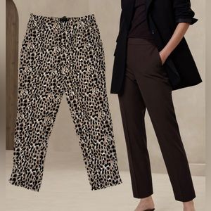 Leopard Print Hayden Pant Banana Republic Ankle Length size 4 petite